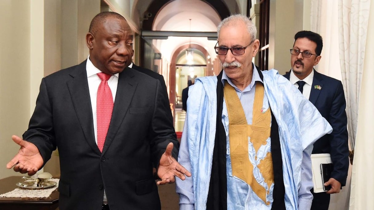 Le président sud-africain, Cyril Ramaphosa, avec le chef du polisario, Brahim Ghali. 
