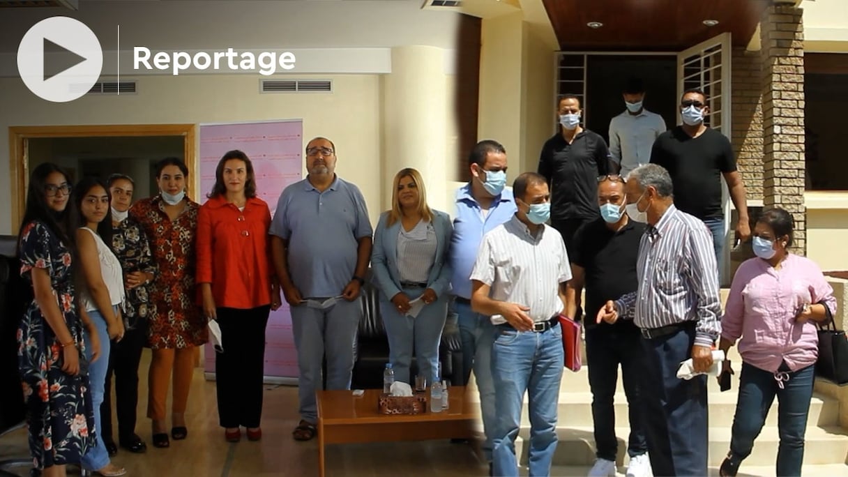 Le siège central de l'USFP, à Rabat, en pleine effervescence, à l'approche des élections du 8 septembre.
