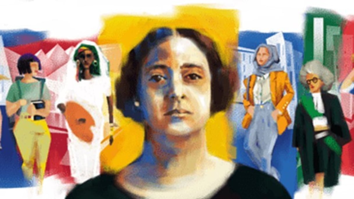 Un doodle en hommage à Huda Sharawi.
