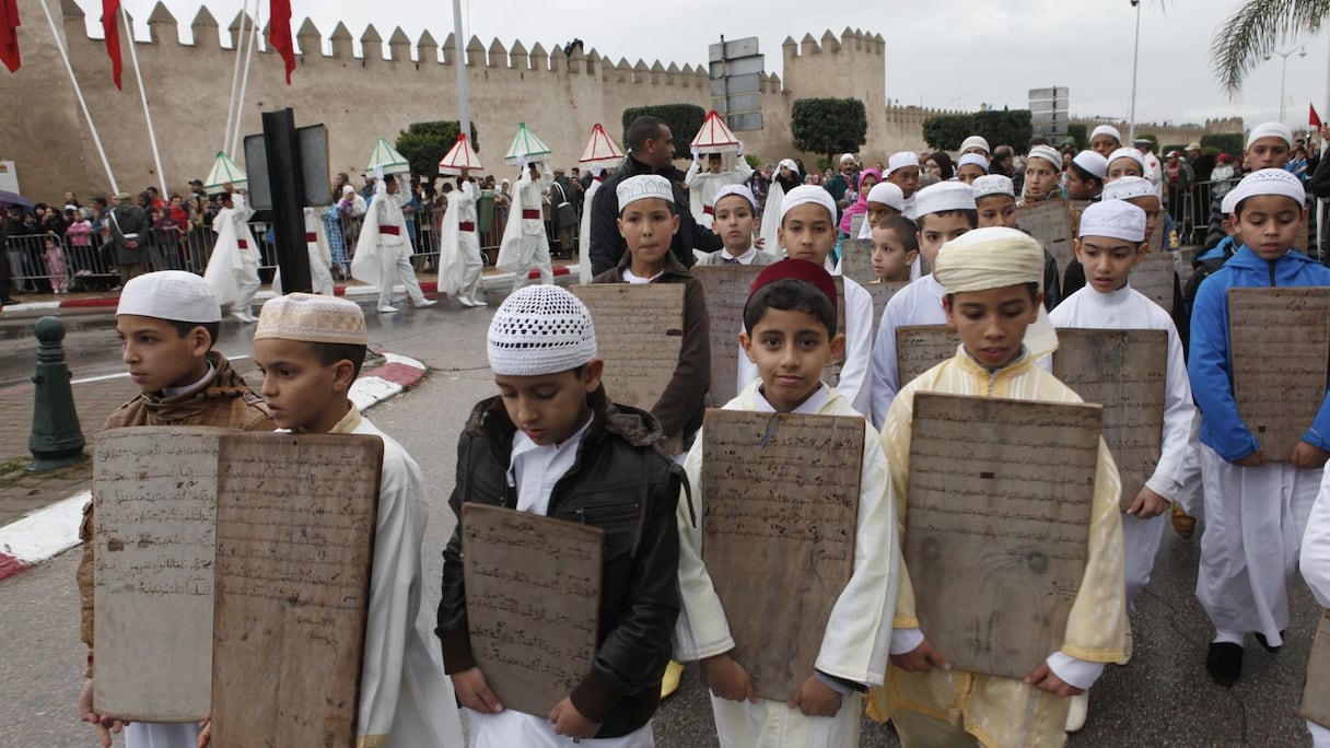 Lors du moussem des Cierges à l'occasion de l'Aid Al Mawlid à Salé.
