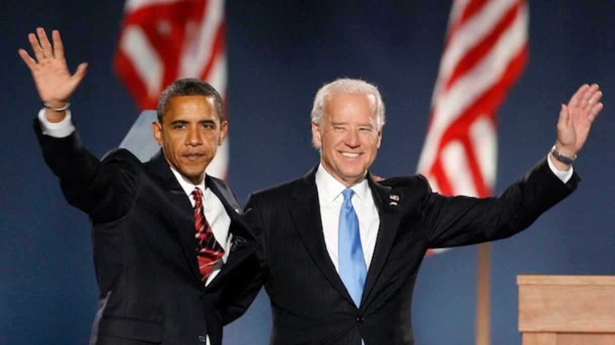 L'ex-président Barack Obama et son vice-président d'alors, Joe Biden, qui devient en 2020, le président élu.
