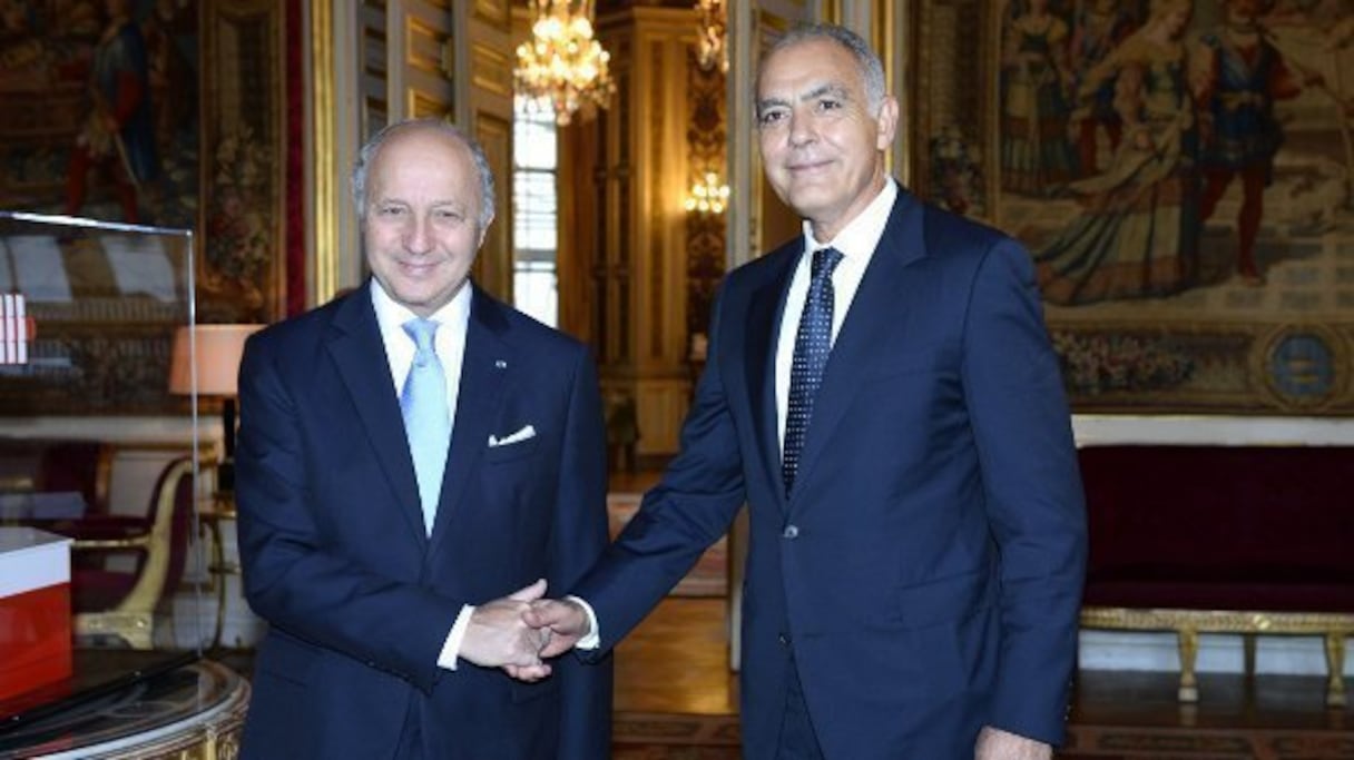 Salaheddine Mezouar et son homologue français Laurent Fabius.
