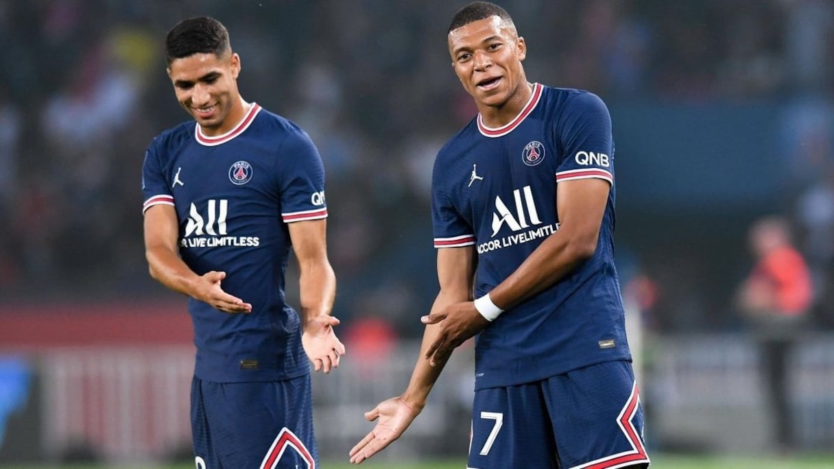 Achraf Hakimi et Kylian Mbappé.
