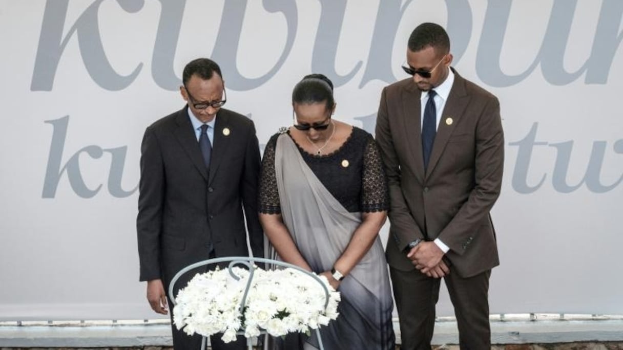 Le président Paul Kagame, lors de la cérémonie de commémoration du génocide au Rwanda, ce dimanche 7 avril 2019. 
