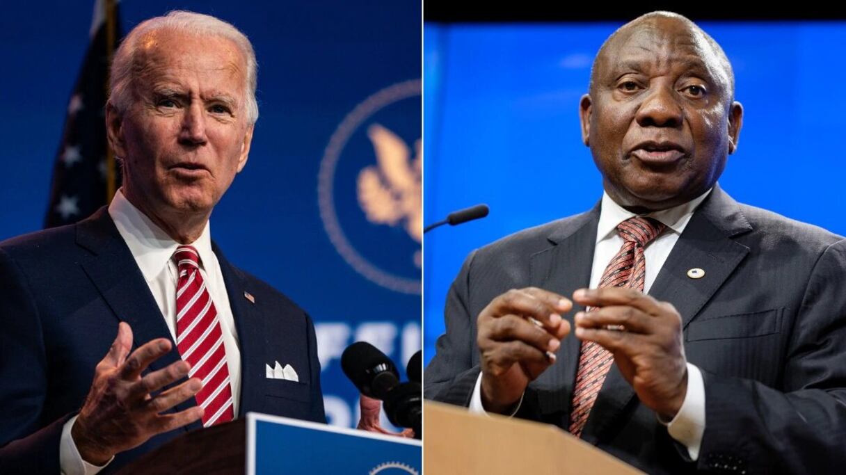 Joe Biden et Ciryl Ramaphosa.
