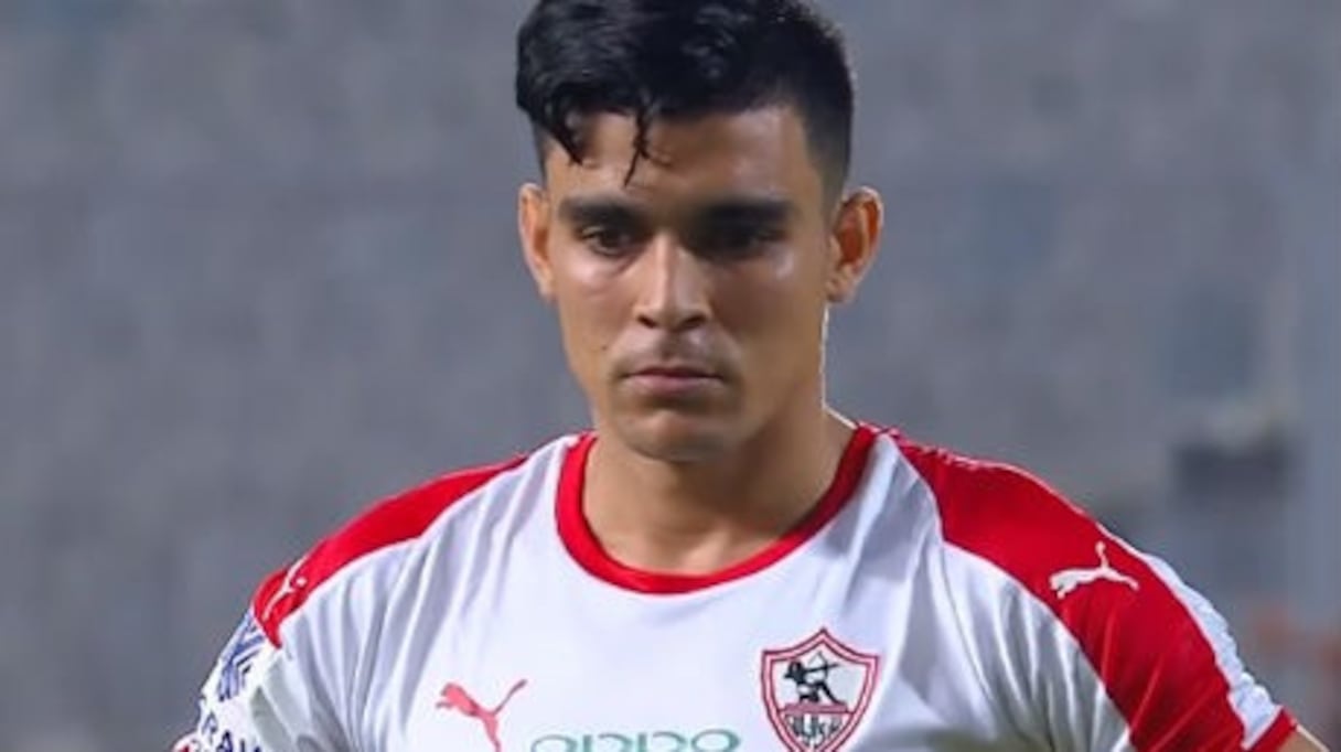 Achraf Bencharki, attaquant marocain du Zamalek.
