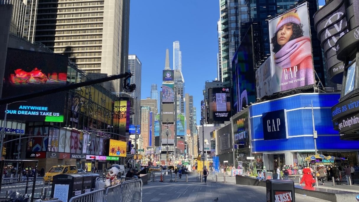 A New York, Times Square désert, le 5 novembre 2020. 
