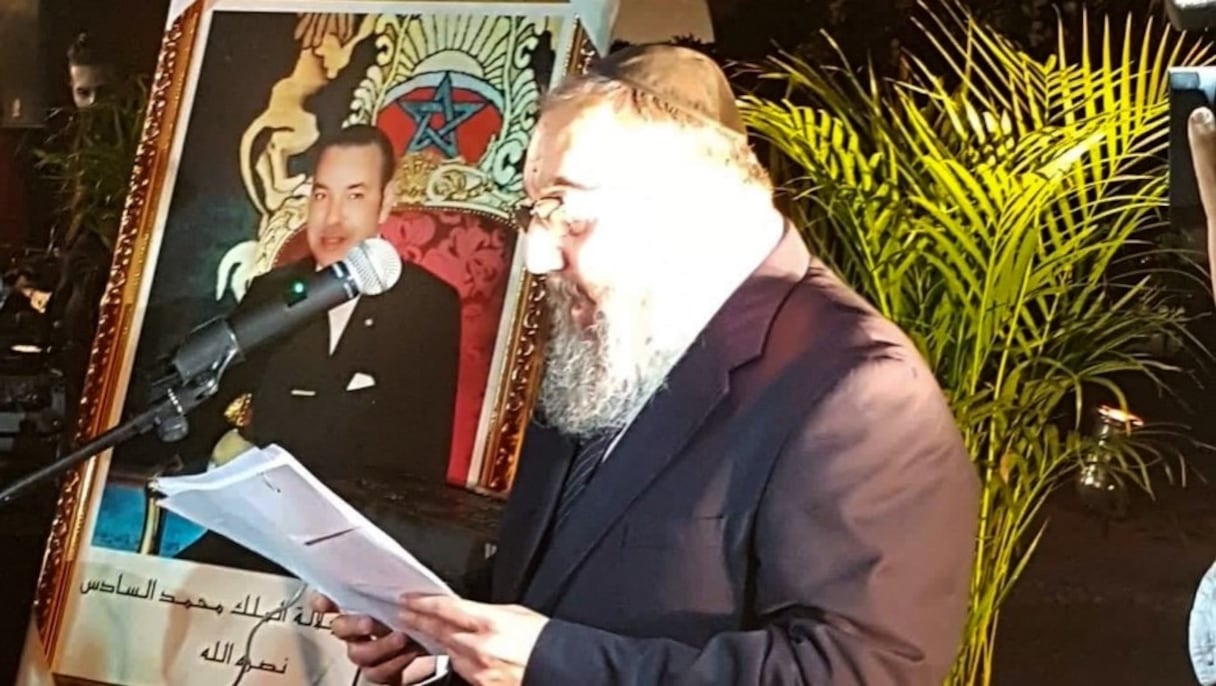 Le rabbin de la synagogue Nev shalom de Casablanca, Jacky Sebag.
