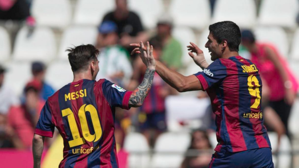 Lionel Messi et Luiz Suarez font partie, avec Cristiano Ronaldo, des prétendants au titre de meilleur joueur européen de la saison. 
