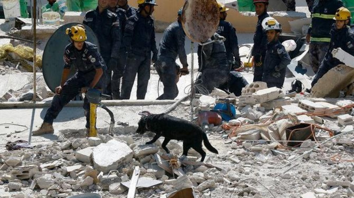 Au moins 350 sauveteurs, ainsi que des drones et des chiens policiers, participent aux opérations de recherche.
