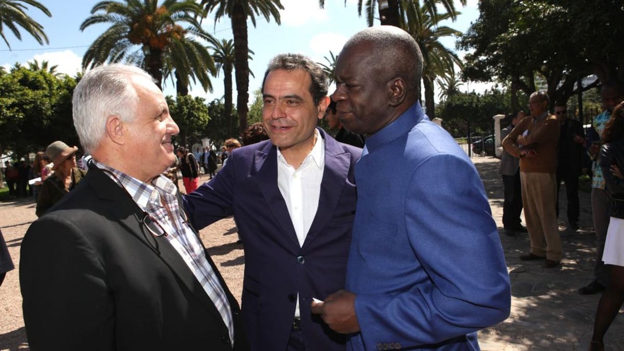 Le Professeur Mohammed El Andaloussi, Président de l'Université mohammed VI des Sciences de la santé de Casablanca, Rachid Andaloussi, architecte et président de Casa Memoire, Moumina Cheriff Sy, Président CNT du Burkina Faso.
