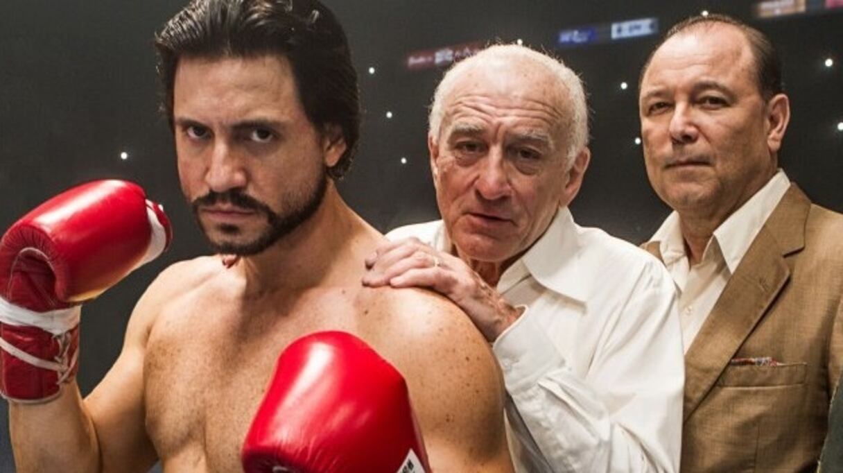 "Hands of stone" de Jonathan Jakubowicz avec l'acteur vénézuélien Edgar Ramirez dans le rôle de Duran et De Niro dans celui de son entraîneur.
