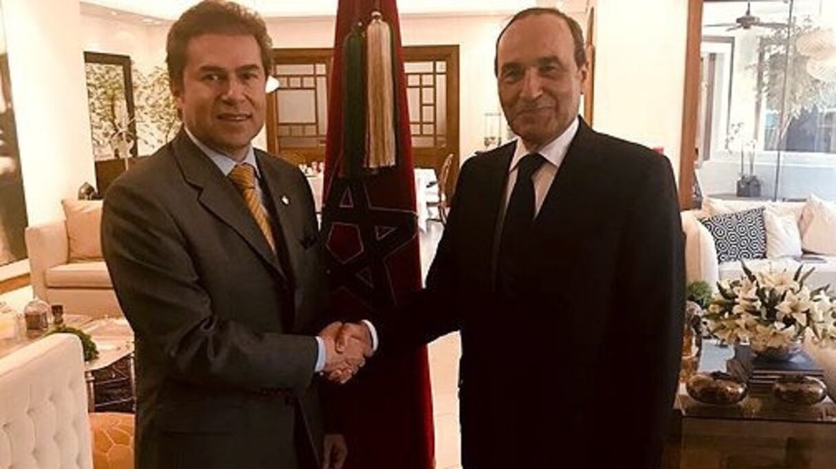 Luis Alberto Castiglioni, nouveau ministre paraguayen des Affaires étrangères et Habib El Malki, président de la Chambre des représentants.
