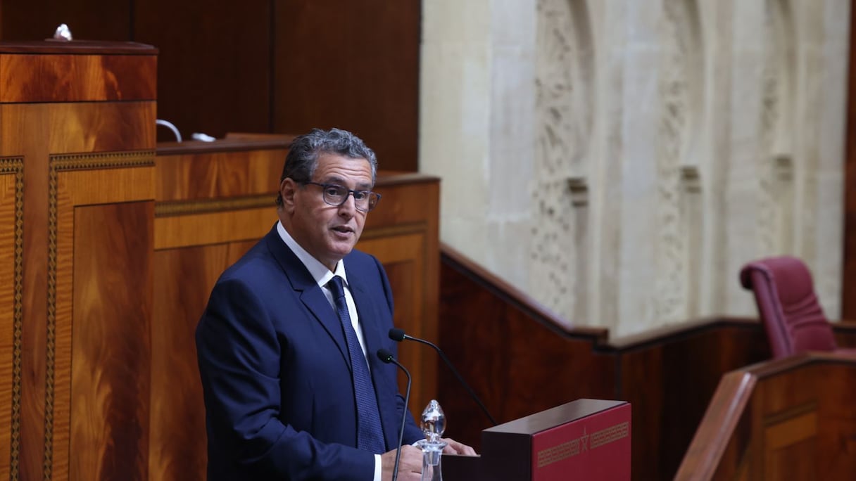 Le chef du gouvernement Aziz Akhannouch lors de son Grand oral devant le Parlement, lundi 24 octobre 2022.
