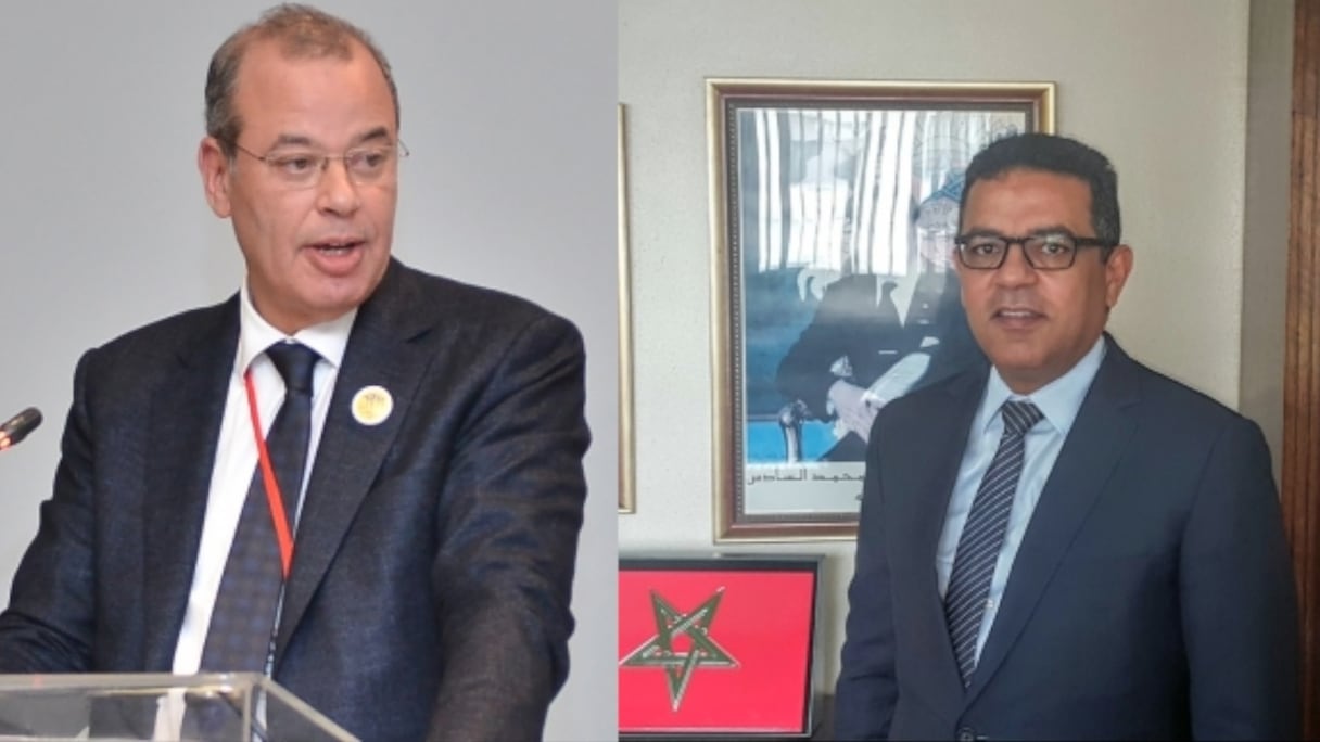 Omar Faraj, Directeur général des impôts et Hassan Boulaknadel, DG de l'Office des changes.
