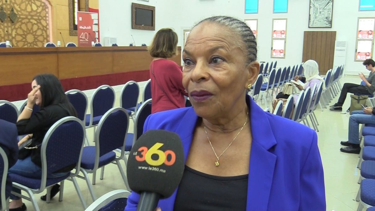 L’ancienne Garde des Sceaux Christiane Taubira à Fès, au festival Littératures itinérantes, le 1er octobre 2022.
