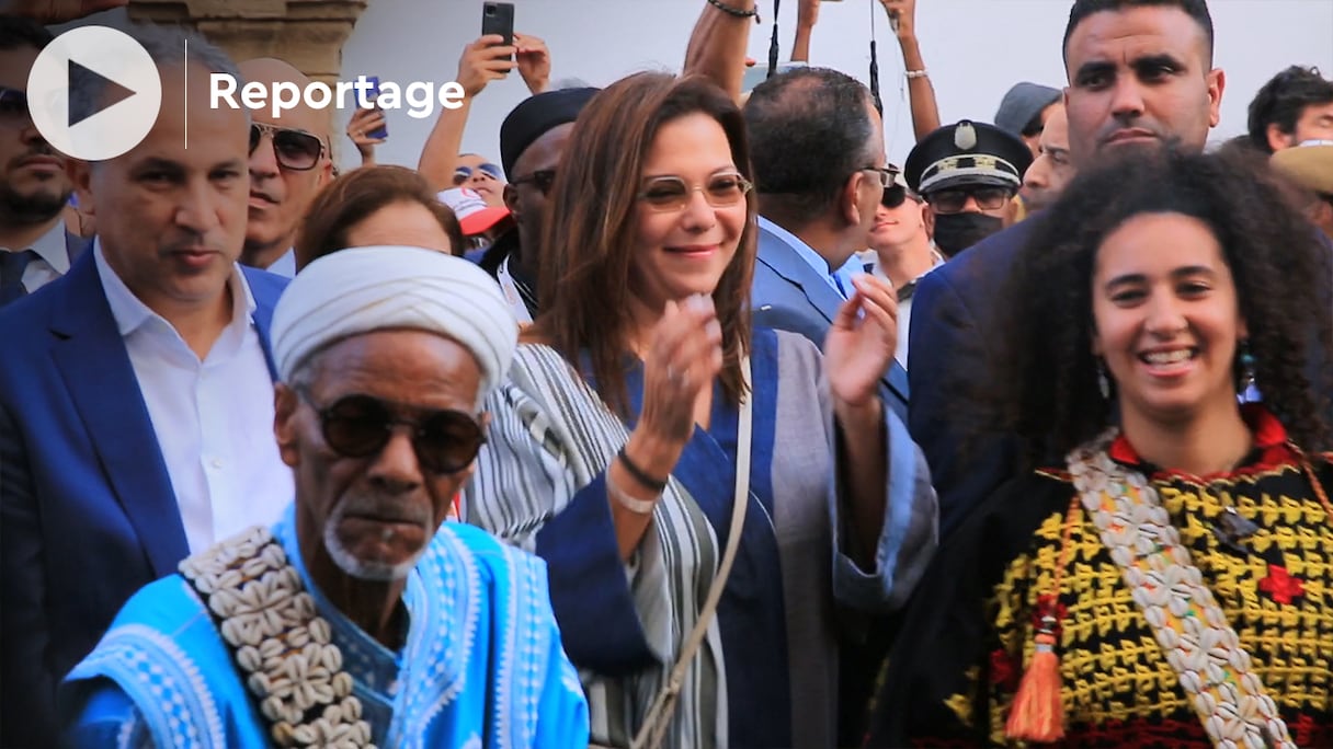 Neila Tazi, lors du Gnaoua Festival Tour à Essaouira, le 3 juin 2022.
