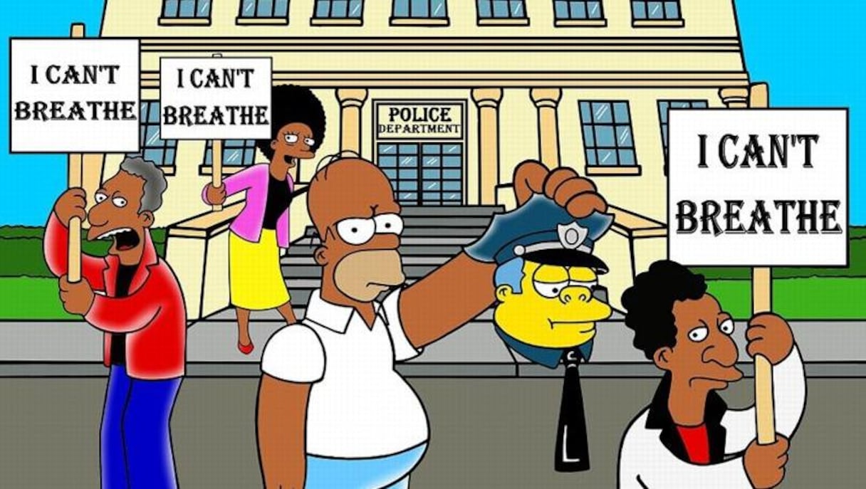 La série de dessins inspirée du célèbre dessin animé s'intitule "I can't breathe ("Je ne peux pas respirer"): les derniers mots prononcés par Eric Garner, mort étouffé par un policier, en juillet 2014. Des mots dont les manfestants feront leur slogan.  
