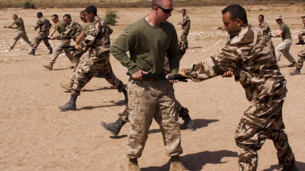 Lors d'un exercice militaire maroco-américain dans le cadre de l'Africom.
