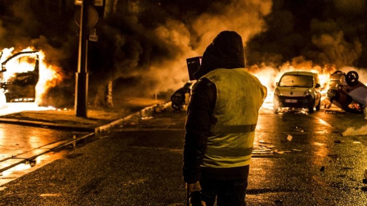 Un "gilet jaune" lors de la mobilisation parisienne, avenue Kleber, le 1er décembre 2018.
