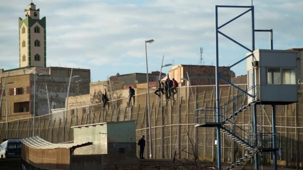 La frontière entre l'enclave espagnole de Melilla et le Maroc le 30 décembre 2014.
