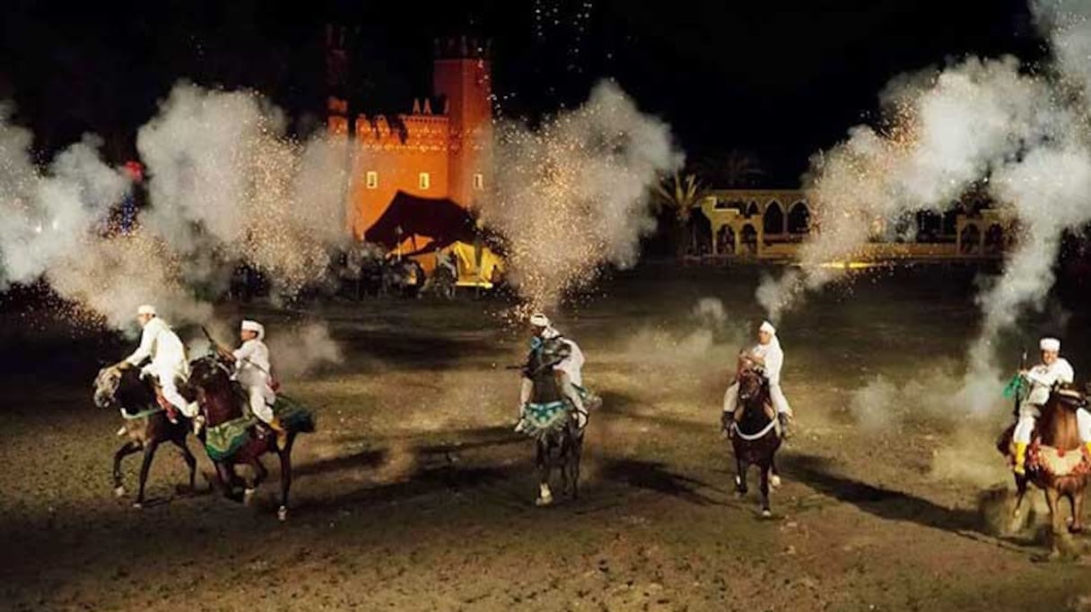 Spectacle de Tbourida à Marrakech.
