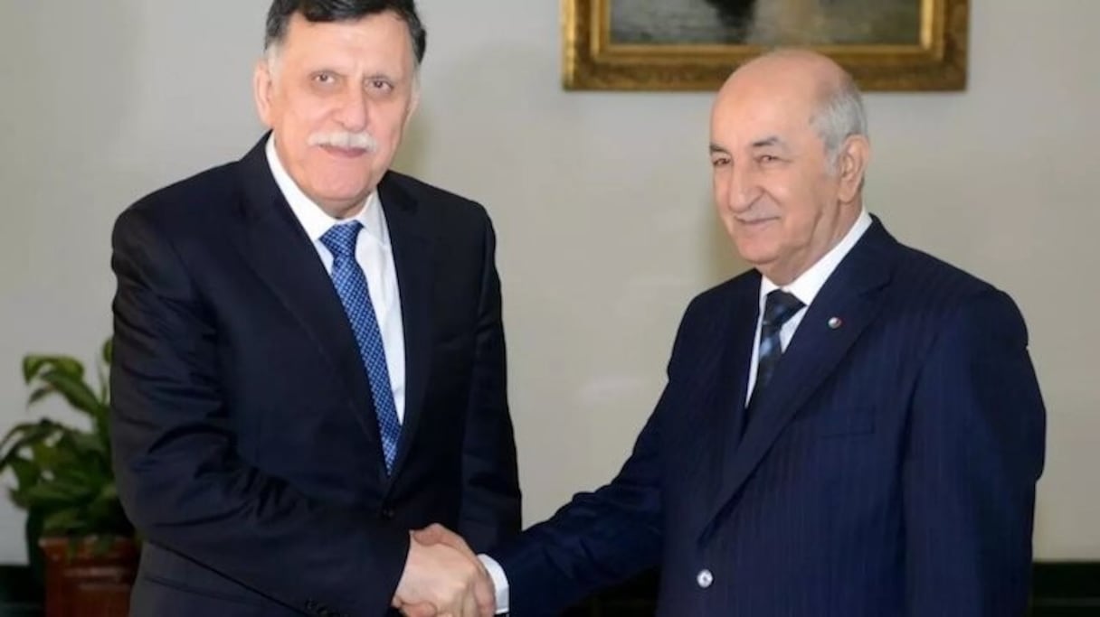 Le Premier ministre libyen, Fayez El-Serraj et le président algérien, Abdelmadjid Tebboune.
