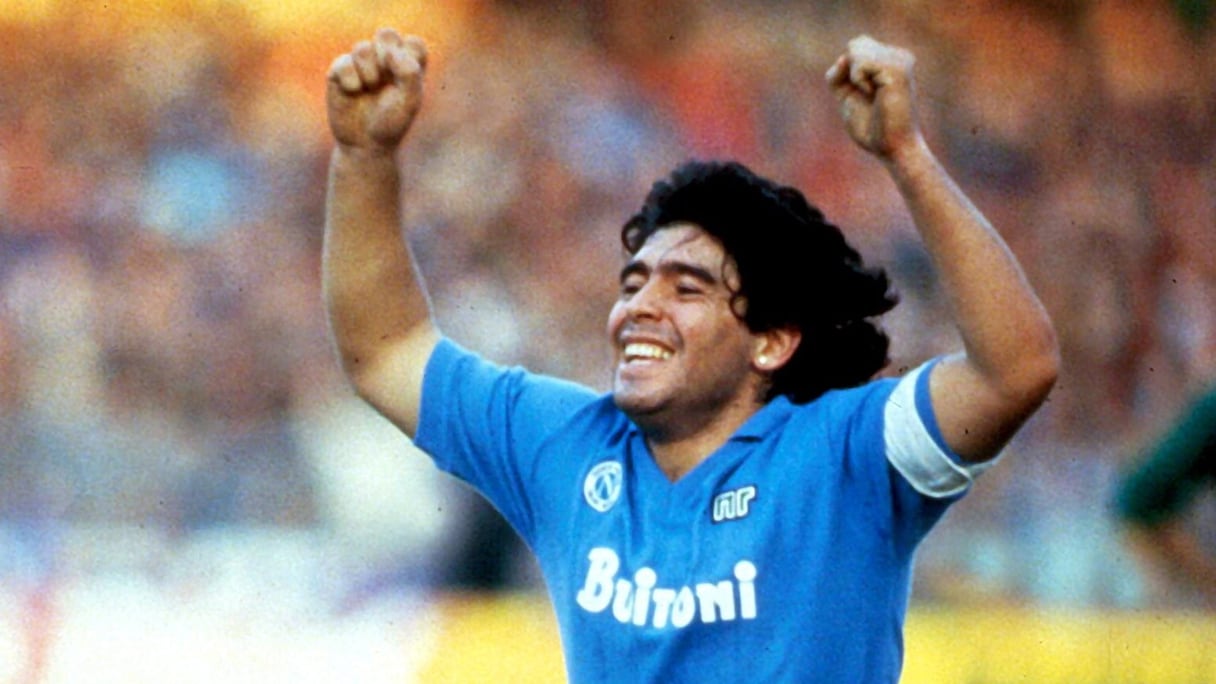 Diego Maradona sous le maillot de Naples.

