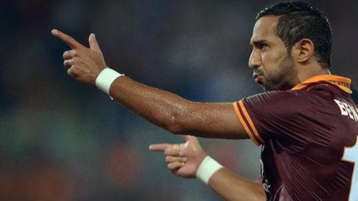 Mehdi Benatia fêtant un but sous les couleurs de l'AS Rome.
