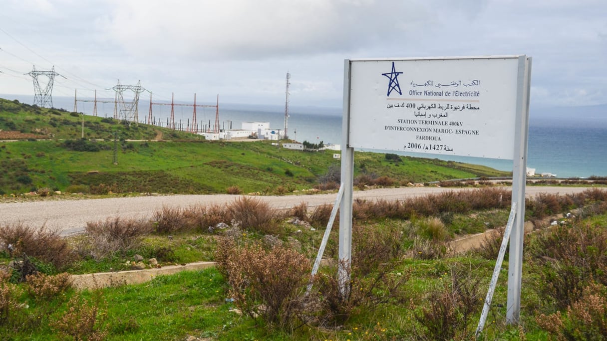 La station terminale d'interconnexion électrique Maroc-Espagne, à Fardioua, dans le Nord du Maroc.
