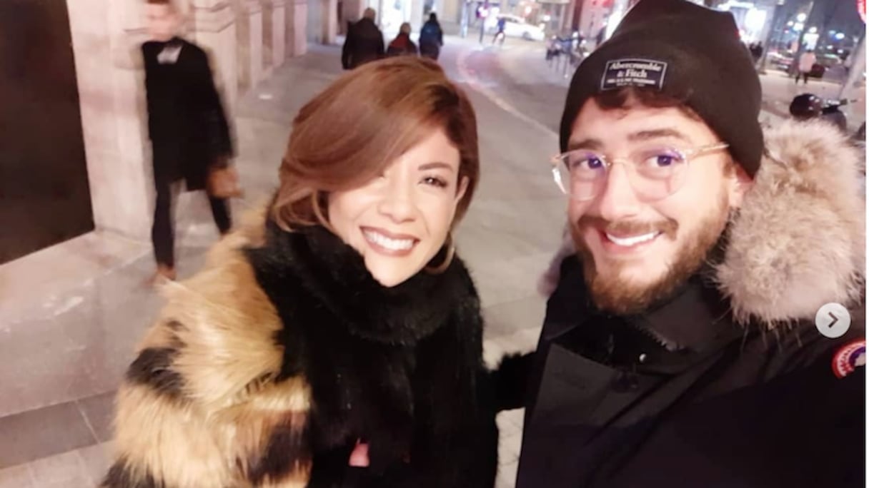 Leila Hadioui en compagnie de Saad Lamjarrad
