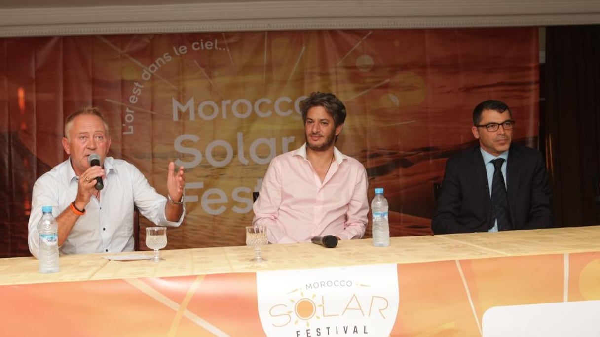 Patrick Bauer. Mehdi Alaoui Mdaghri et Obaid Amrane, membre du Directoire MASEN.
