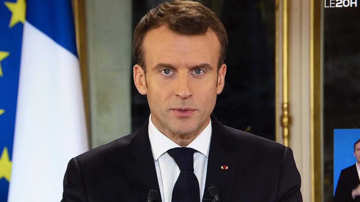 Le président français Emmanuel Macron. 
