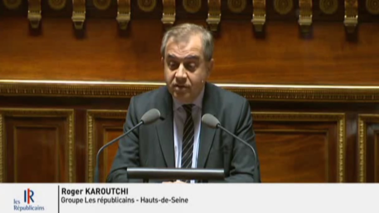 Roger Karoutchi lors de son intervention au Sénat français. 
