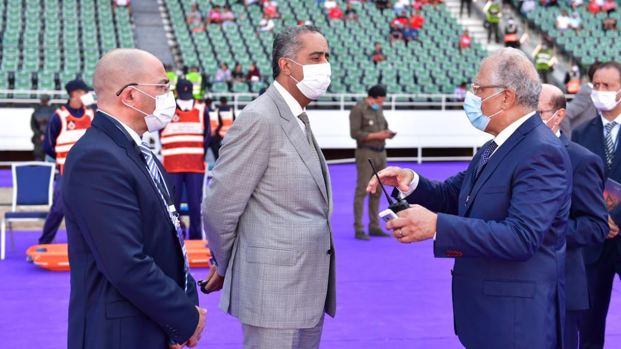 Abdellatif Hammouchi, directeur général de la DGSN et de la DGST, au Complexe Moulay Abdellah avant la finale Wydad-RSB.
