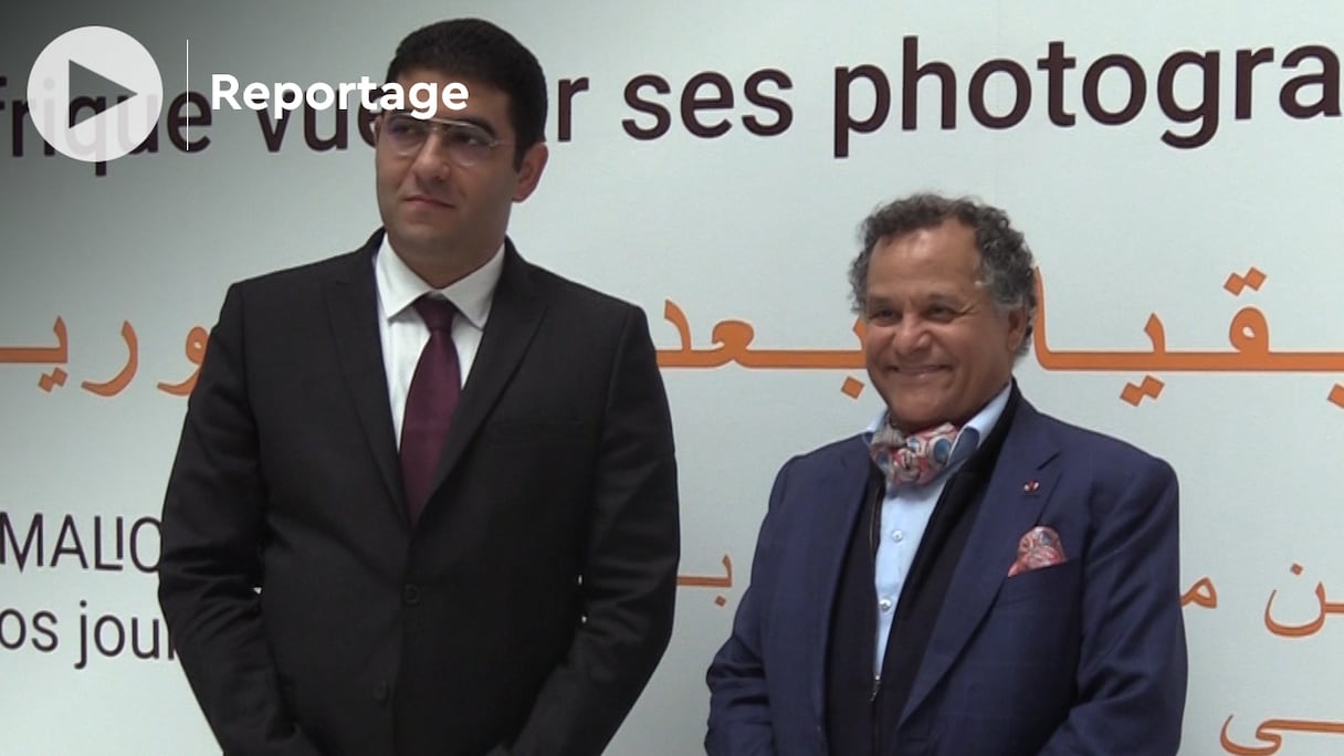 Mehdi Qotbi et le ministre de la Jeunesse, de la Culture et de la Communication, Mehdi Bensaïd.
