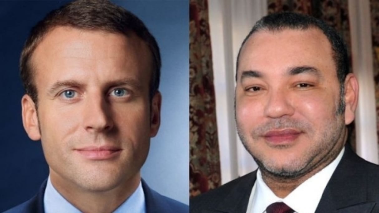 Le roi Mohammed VI et le président français François Macron.
