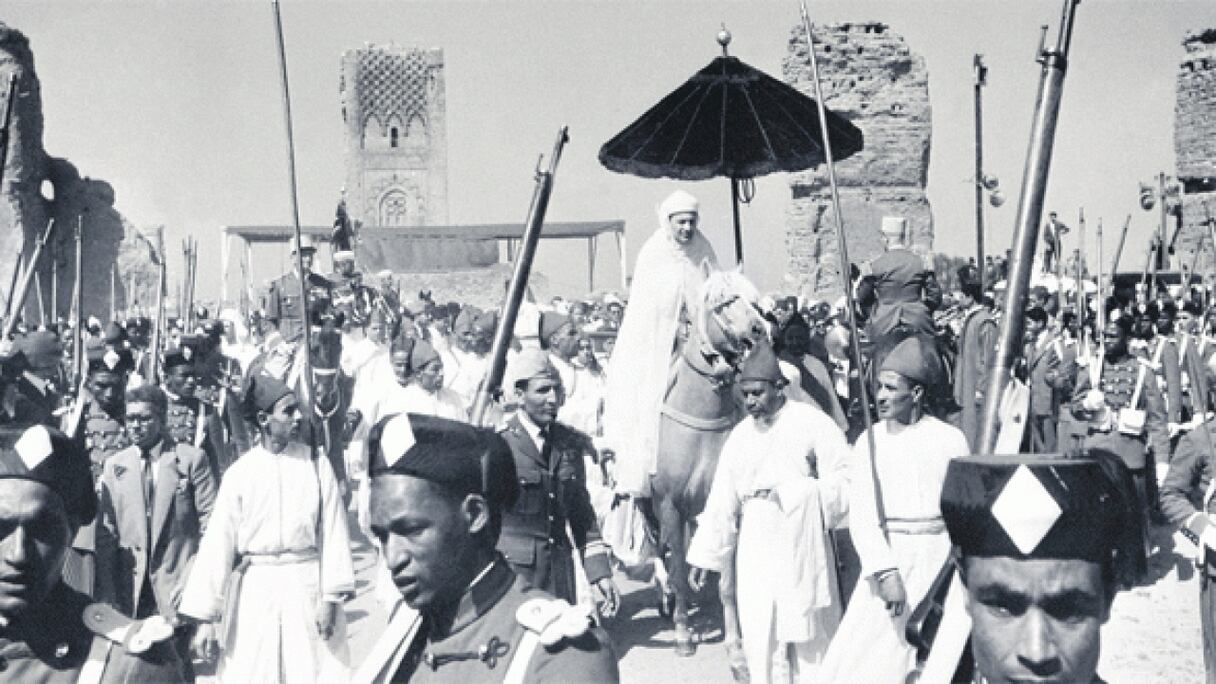 Le roi Mohammed V de retour d'exil.
