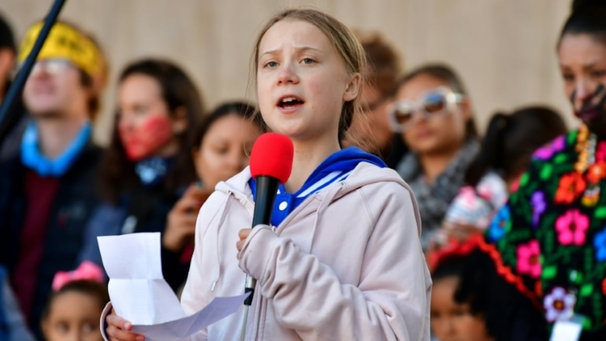 La jeune militante suédoise écologiste Greta Thunberg, le 11 octobre 2019 à Denver.
