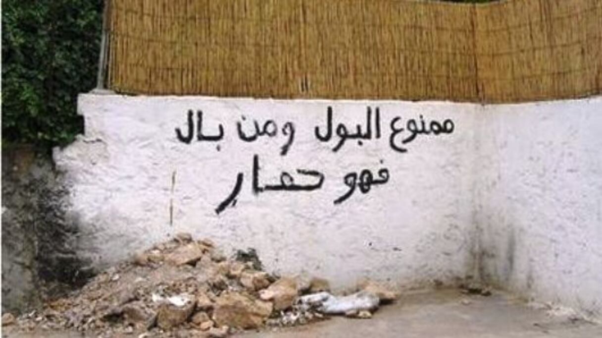 "Interdit d'uriner. Et quiconque urinera est un âne". Tenez-vous le pour dit!
