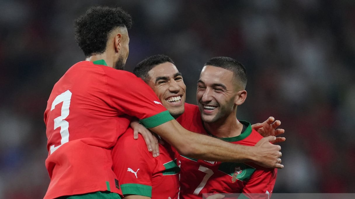 Achraf Hakimi, Hakim Ziyech et Noussair Mazraoui.
