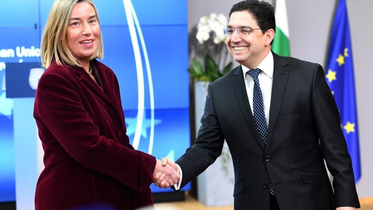 Le ministre des Affaires étrangères, Nasser Bourita, et la cheffe de la diplomatie européenne, Federica Mogherini.
