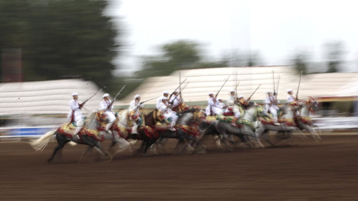 Un fascinant mirage. Fulgurance d'un instant magique. Les cavaliers s'élancent à une vitesse vertigineuse. 
