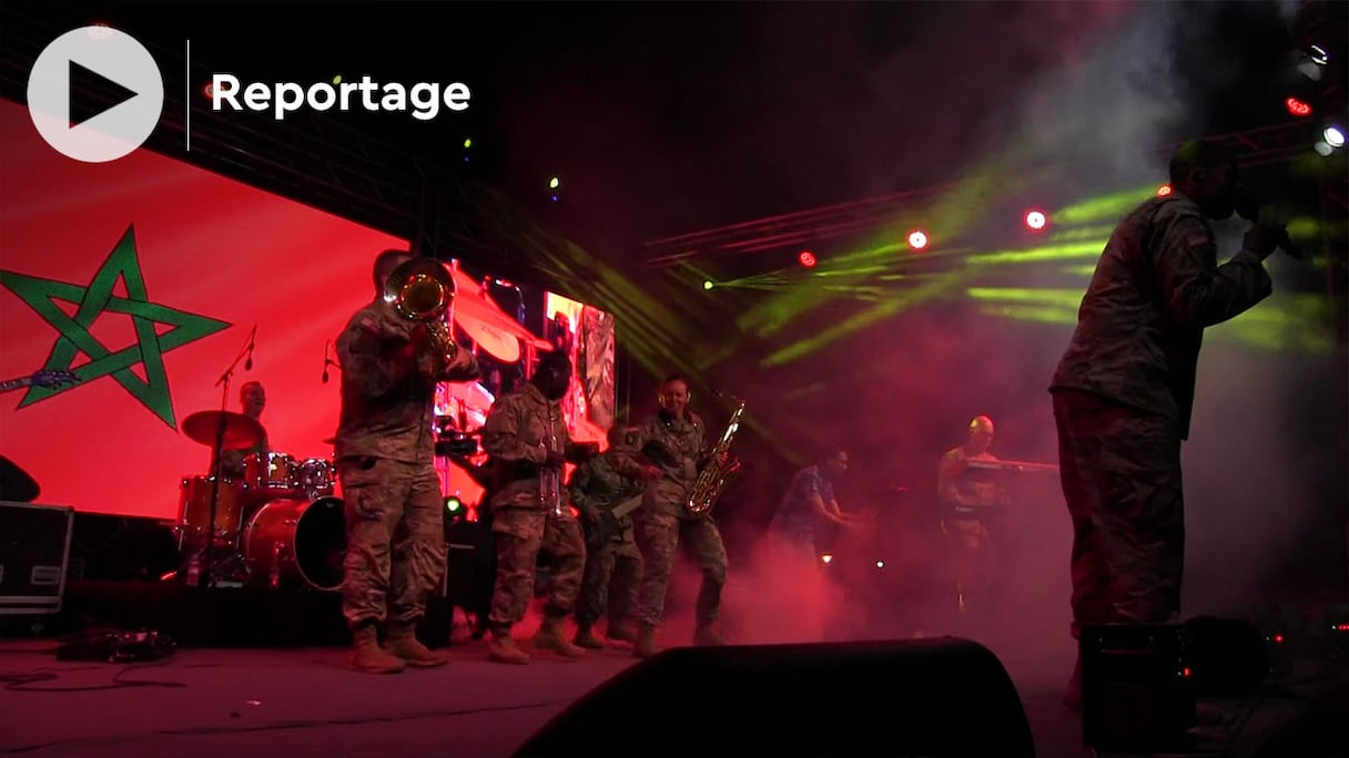 Concert de Free Groove, groupe de jazz de l’armée américaine en Europe et en Afrique, le 26 juin 2022, à Agadir.
