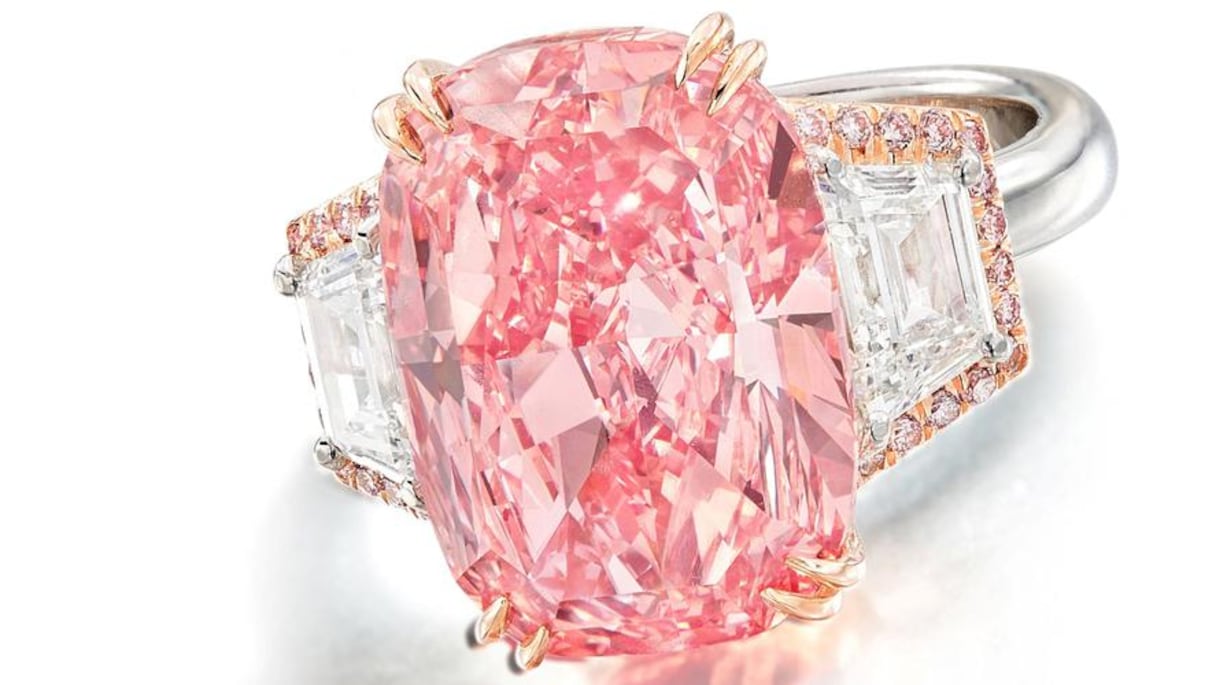 Le diamant Williamson Pink Star, dans une image non datée reçue de la maison de vente aux enchères Sotheby's le 8 octobre 2022.
