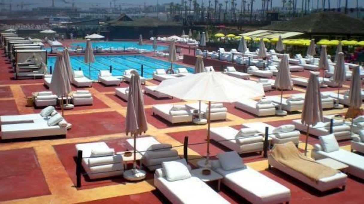 Le Tahiti Beach Club, sur la corniche de Aïn Diab, à Casablanca. 
