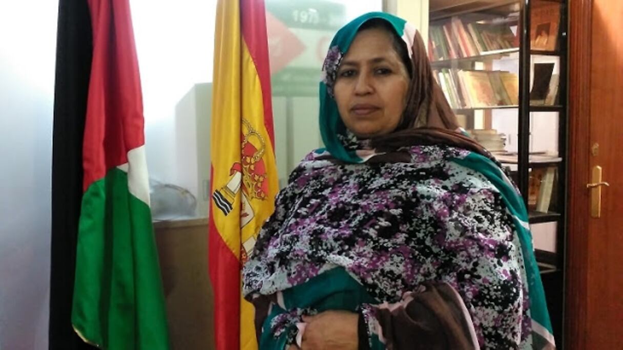 La soi-disant "représentante du polisario en Espagne", Kheira Bulahi Bad. 
