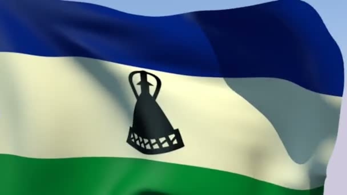 Drapeau du royaume du Lesotho. 
