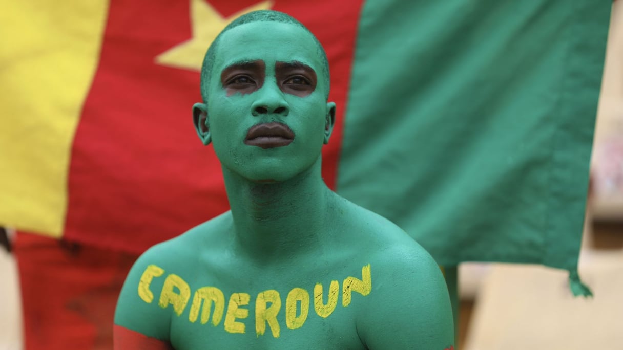 Un supporter camerounais des Lions Indomptables. 
