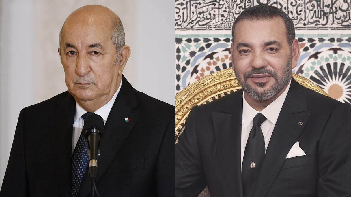 Le roi Mohammed VI et le président algérien Abdelmadjid Tebboune.
